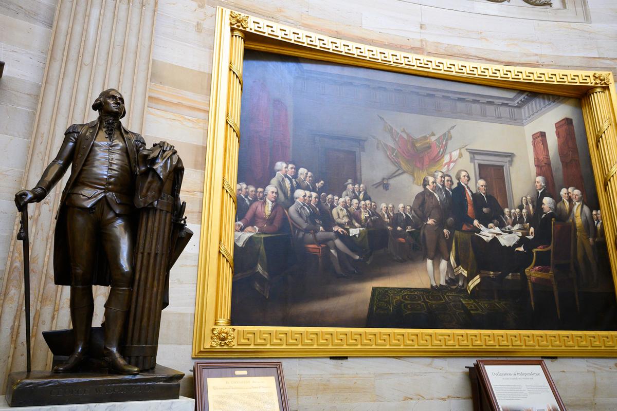 Statue of George Washington in the US Capitol Rotunda